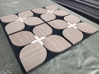 Panneau acoustique OEM en MDF avec placage bois, panneau mural insonorisant 3D en fibre PET, décor sculptural CNC pour studio d'enregistrement