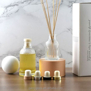 100ml Glass Perfume Bottle <strong>Diffuser</strong> Glass Bottle <strong>Black</strong> <strong>Reeds</strong> With Silver Cork - Product Image 3