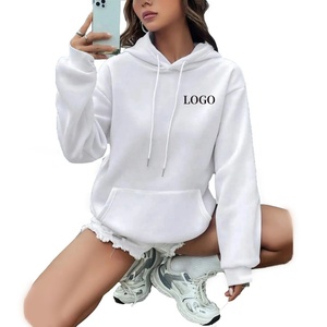 Customized Womens Hoodies Wholesale Full Sleeves Hoody with Draw <strong>String</strong> Running <strong>Top</strong> Women's Hooded Pullover Sweater - Product Image 1