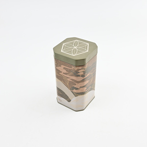 Lata de Té Metálica Hexagonal, Envase Decorativo de Hojalata, Empaque Personalizado Impreso para Almacenamiento de Té - Product Image 1