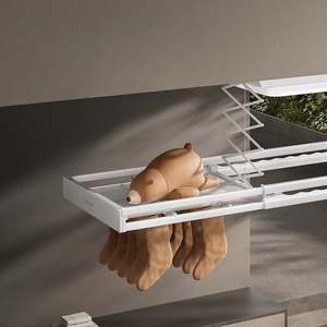 Electric <b>clothes</b> drying rack invisible balcony smart <b>clothes</b> drying pole lifting ultra-thin curved screen lighting - Product Image 3
