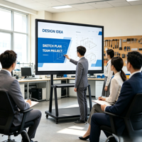 Tableau blanc interactif tactile infrarouge de 75 pouces, appareil tout-en-un pour les réunions vidéo à distance au bureau