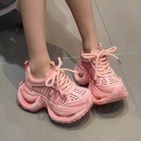 Zapatillas Chunky de Plataforma con Suela Magma y Malla de Diamantes, Estilo Y2K, para Mujer, Tipo Dad Shoes