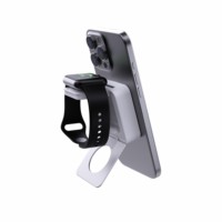 Support de chargeur sans fil magnétique en alliage de zinc 2 en 1, station de charge double pour iPhone, pour Apple Watch