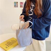 Sac à main féminin en velours côtelé artistique de la marque JS avec fermeture à glissière, doublure en coton, bandoulière unique, portable, décontracté, rétro, sac à déjeuner
