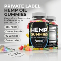 Gummies à l'huile de chanvre OEM ODM sous marque privée, pot de 90 unités, formule et saveur personnalisées