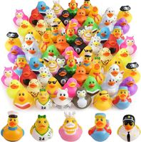 Jouets flottants personnalisés en PVC imprimés, canards en caoutchouc qui couinent, pour cadeaux de fête et anniversaires