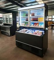 Réfrigérateur Vitrine Combiné Personnalisé, Réfrigérateur Supérieur Congélateur Inférieur pour Supermarché et Magasin de Proximité