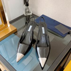 Zapatos de Diseño Moderno y Sencillo, Sandalias de Tacón Alto para Mujer con Punta Metálica, Antideslizantes y Resistentes al Desgaste, para el Trabajo y el Lugar de Trabajo - Product Image 1