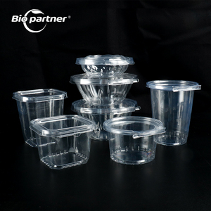 Contenedor de Alimentos Desechable Transparente de <span class=keywords><strong>PET</strong></span> Reciclable, Contenedores Deli con Tapa y Cierre a Prueba de Manipulación - Product Image 1