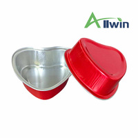 Moule à pâtisserie en aluminium en forme de cœur de 100 ml, gobelet en aluminium jetable pour fête, résistant au four, pour muffins et puddings