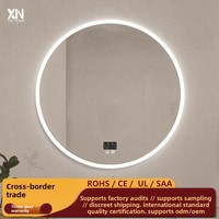 Nouveau Miroir de Maquillage Mural LED Moderne Minimaliste Étanche avec Cadre Poli, Anti-Buée, Tactile et Intensité Réglable, Lumière Intelligente pour Coiffeuse à Domicile