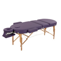 Lit de massage pliable moderne OEM à trois sections en PU, avec dossier réglable en hauteur, portable, éponge haute densité pour salons