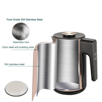 Ensemble de service à thé double avec plateau, comprenant une bouilloire électrique pour thé chaud et une théière en verre pour le thé à la maison et à l'hôtel