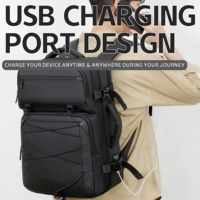 Sac à dos imperméable pour ordinateur portable en gros, polyester extensible, charge USB, rangement pour ordinateur, pour l'extérieur