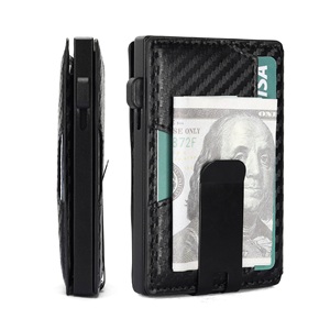 Custom Men's Slim Metal Card <b>Money</b> Clip Lightweight Business <b>Wallet</b> RFID Protection Microfiber Plain for Credit Cards - Product Image 5