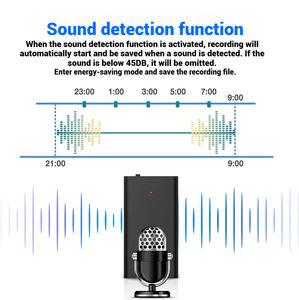 Mini Grabadora <span class=keywords><strong>de</strong></span> Voz Digital Redonda Negra con Detección <span class=keywords><strong>de</strong></span> <span class=keywords><strong>Sonido</strong></span> y Micrófono Incorporado - Product Image 4