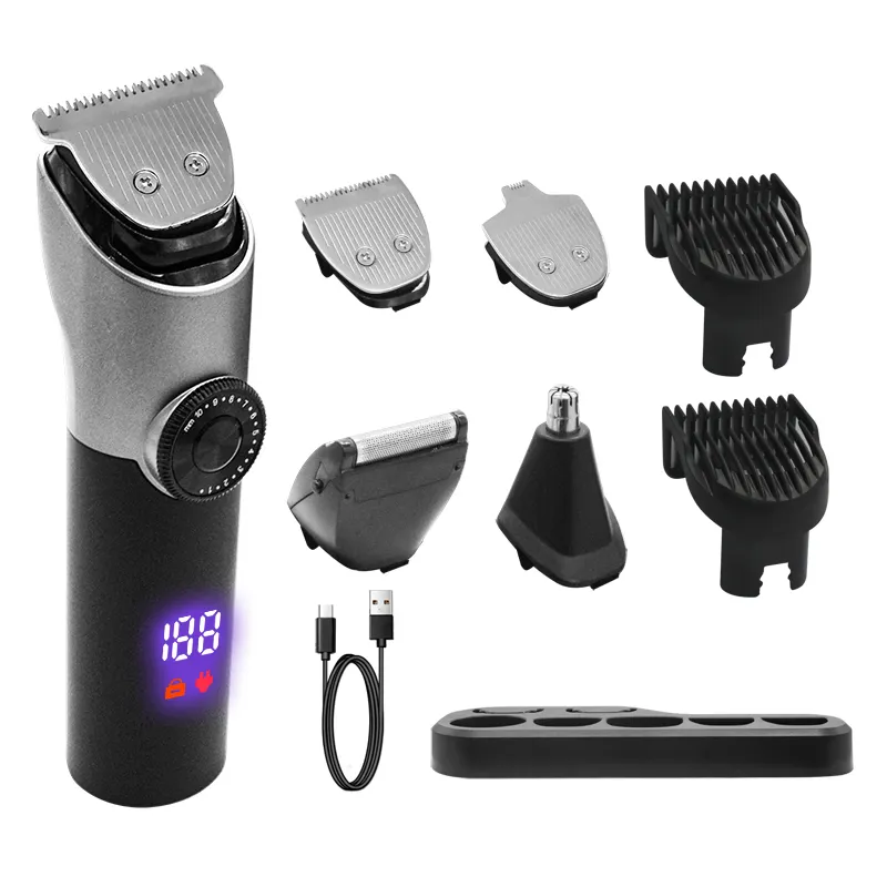 Tondeuse à cheveux 5 en 1 de haute qualité multifonctionnelle à usage domestique machine de découpe de cheveux kit de tondeuse à cheveux électrique pour hommes