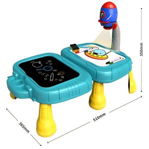 Penjualan Terbaik 2 In 1 papan menulis dan melukis proyeksi ruang meja gambar dengan kotak penyimpanan mainan kartun papan gambar - Product Image 4
