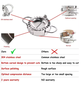 Accessoire de cuisine en acier inoxydable, presse à raviolis écologique en métal, <span class=keywords><strong>moule</strong></span> à pâte pour emporte-pièces - Product Image 3