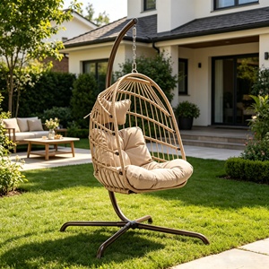 Chaise suspendue en rotin PE, vente en gros directe d'usine, <span class=keywords><strong>pas</strong></span> <span class=keywords><strong>cher</strong></span>, détachable et pliable, pour terrasse et jardin - Product Image 4