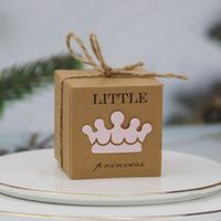 Boîte-cadeau en papier Kraft 50 pièces, dragées pour mariage, décoration pour Baby Shower garçon et fille, fournitures pour fête de révélation du genre, anniversaire