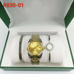 Set de Reloj de Cuarzo de Tres Piezas Geneva Serie Diary de 36 mm con Correa Luminosa de Acero Inoxidable y Ancho de Banda de 24 mm al por Mayor - Product Image 6