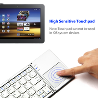 Clavier miniature sans fil Bluetooth à membrane pliable avec pavé tactile, interface PS/2, matériau ABS - Compatible sans rétroéclairage pour ordinateur de bureau, tablette, téléphone