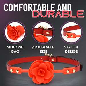 Kırmızı Gül Tasarımlı Silikon Ayarlanabilir Askılı Zarif Rahat Rol Yapma Aksesuarları Ağız Topu <span class=keywords><strong>Gag</strong></span> - Product Image 6