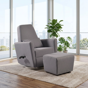 Fauteuil à bascule avec grande poignée, pivotant manuel, inclinable, écologique, modulaire, confortable, en tissu et bois, pour la maison - Product Image 1