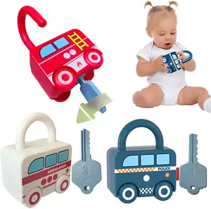 온라인 뜨거운 판매 잠금 해제 교육 장난감 학습 잠금 키 잠금 해제 장난감 자동차 어린이 소년 소녀 어린이 선물