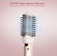 Ensemble d'outils de coiffure professionnels électriques 6-en-1 en tourmaline, brosse sèche-cheveux pliable, lisseur, peigne chauffant, boucleur 360