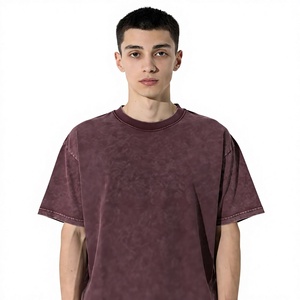 เสื้อยืดโอเวอร์ไซส์ผ้าฝ้ายฟอกสีสไตล์วินเทจสำหรับผู้ชาย - Product Image 1