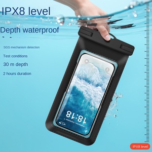 Pochette Télé<span class=keywords><strong>phone</strong></span> Étanche IPX8 Extérieure avec Fermeture Éclair, Sac Étanche Tactile Sous-Marin pour Télé<span class=keywords><strong>phone</strong></span>, Brassard et Cordon – Essentiels de Natation - Product Image 3