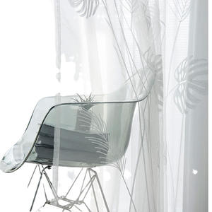 Rideaux transparents brodés de feuille de bananier exquis Rideaux blancs d'élégance tropicale pour les maisons modernes et le salon - Product Image 4