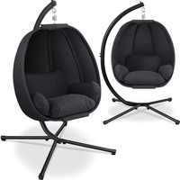Fauteuil suspendu en acier pliable - Rotin en polyester 180g, fauteuil suspendu moderne pour l'extérieur, meubles neufs d'usine