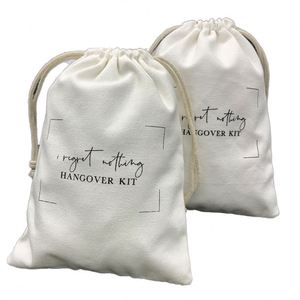 Sacs cadeaux en mousseline de coton recyclable avec cordon de serrage, imprimés sérigraphiés « Je ne regrette rien », kit anti-gueule de bois, enterrement de vie de jeune fille, mariage, bienvenue - Product Image 1