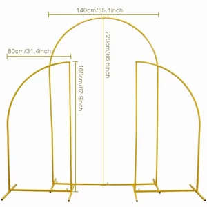 Lot de 3 Supports d'arche de mariage en métal pour toile de fond, décoration florale et d'arche de ballons pour mariages, baby showers, fêtes d'anniversaire en extérieur et jardins - Product Image 3