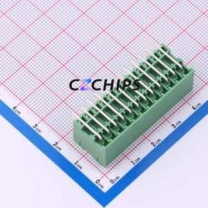 DB2ERHB-3.5-2*12P-GN Plug-in Terminal Block Bent Lead Through Hole,P=3.5mm Board-to-Board / Socket - Closed 2x12P 3.5mm Green - Product Image 2