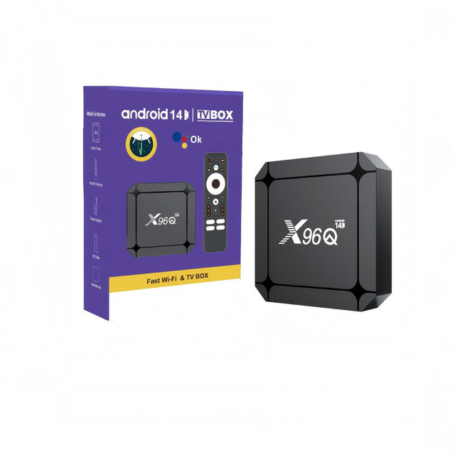 OEM Android 14 TV Box 4K UHD 2GB 16GB Streaming Media Players Device Voice Remote Control Smart Projector X96Q