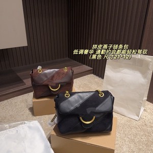 Swallow Bag Chain Strap Genuine Leather Shoulder Crossbody Bag Black Coffee Color Horizontal Square Anti Theft Spring 2026 - Product Image 3