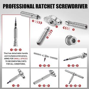 66 in 1 <strong>Magnetic</strong> <strong>Screwdriver</strong> <strong>Set</strong> DIY Ratchet <strong>Screwdriver</strong> <strong>Set</strong> with Detachable Handle Portable Compact Repair Tool Kit - Product Image 2