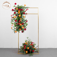 2024 nouvelle arche de mariage en fer arc carré présentoir porte de fleurs et support de fond avec accessoires de signe de mariage pour les séances Photo