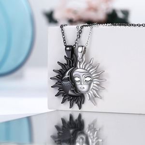 Collar de Pareja de Acero Inoxidable, Lindo Collar Asimétrico de Sol y Luna, Collar de Acero Inoxidable para Parejas con Personalidad - Product Image 3