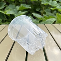 Pot tanaman plastik transparan luar ruangan, Pot bunga plastik Pot tanaman Bonsai anggrek sukulen untuk pertanian dengan celah drainase