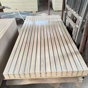 15mm/18mm tablero de fibra de pared de venta al por menor tablero Mdf Slatwall Panel/panel de pared de listón/tablero de melamina Mdf ranurado para estantes de exhibición - Product Image 5