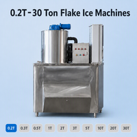 Machine à glace en flocons sur mesure 1 tonne, compacte, refroidie par eau, haute efficacité pour les marchés de poissons, les présentoirs de fruits de mer et les entrepôts frigorifiques