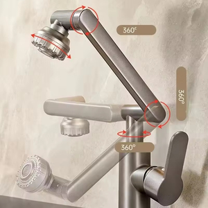Robinet de <span class=keywords><strong>lavabo</strong></span> de salle de bain d'hôtel moderne de luxe à poignée unique en acier inoxydable et plastique, mélangeur d'eau chaude et froide - Product Image 2