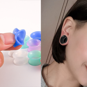 Evorte – Dilatateurs d'oreilles en silicone de haute qualité, flexibles, à <span class=keywords><strong>double</strong></span> évasement, de 3 à 25 mm, pour piercing de base, bijoux unisexes - Product Image 2