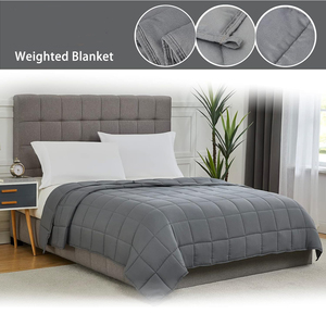 Couverture lestée pour adultes 20lbs 48x72" avec billes de verre rafraîchissantes, garnissage en coton/polyester microfibre, douce, épaisse, respirante, idéale pour l'é<span class=keywords><strong>t</strong></span>é - Product Image 4